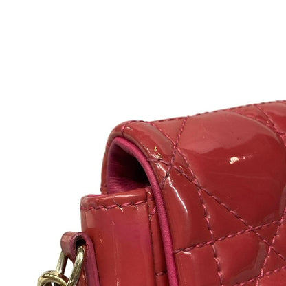 Dior Christian Dior Shoulder Bag Canage Stitch Pink Chain Shoulder Leather
