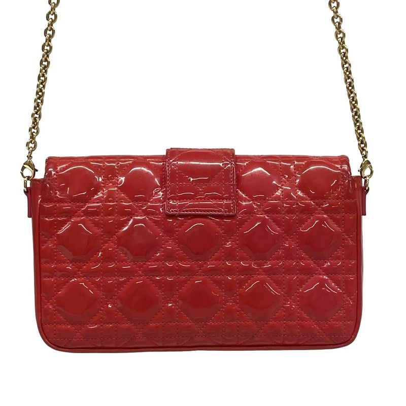 Dior Christian Dior Shoulder Bag Canage Stitch Pink Chain Shoulder Leather