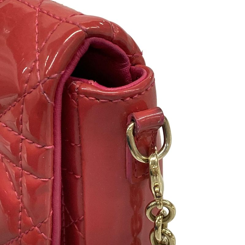 Dior Christian Dior Shoulder Bag Canage Stitch Pink Chain Shoulder Leather