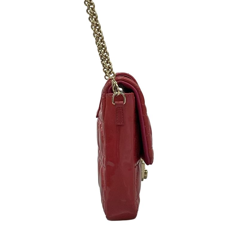 Dior Christian Dior Shoulder Bag Canage Stitch Pink Chain Shoulder Leather
