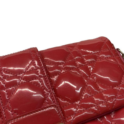 Dior Christian Dior Shoulder Bag Canage Stitch Pink Chain Shoulder Leather