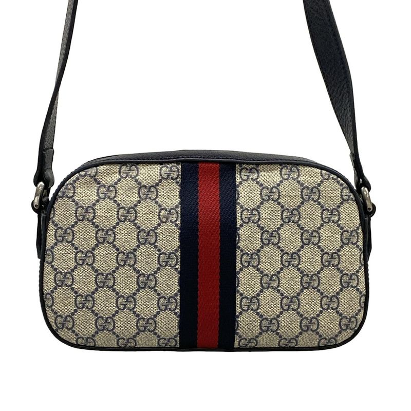 Gucci Shoulder Bag Ophidia Crossbody Bag 681064 Beige X Black X Navy Leather