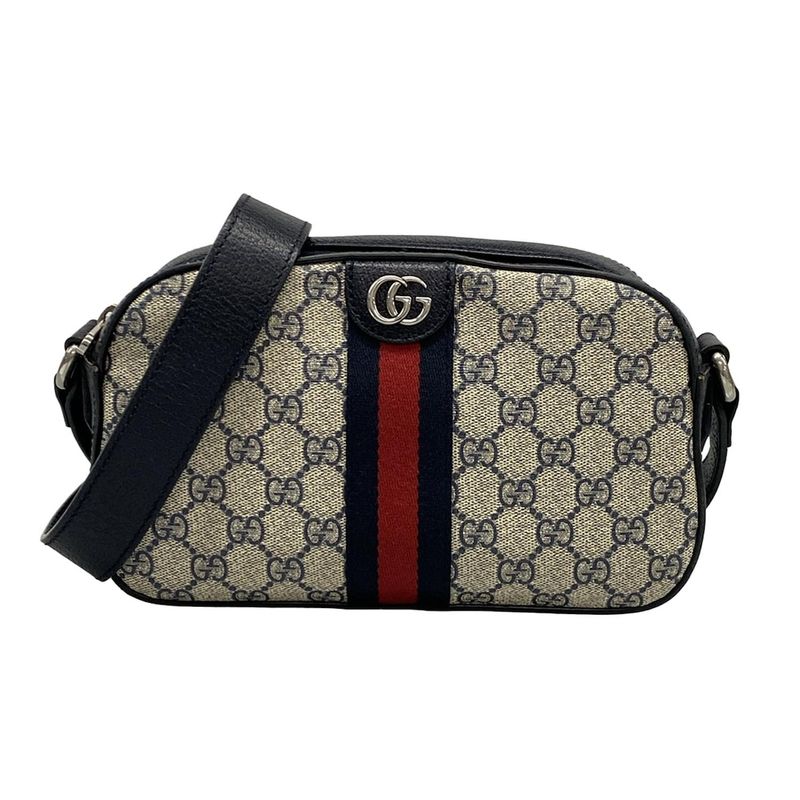 Gucci Shoulder Bag Ophidia Crossbody Bag 681064 Beige X Black X Navy Leather