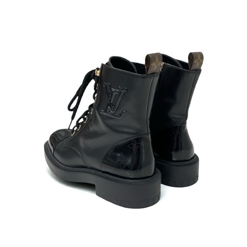 Louis Vuitton Citizen Line Monogram Boots Short Shoes Leather Black Logo
