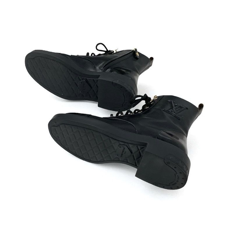 Louis Vuitton Citizen Line Monogram Boots Short Shoes Leather Black Logo