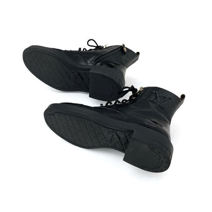 Louis Vuitton Citizen Line Monogram Boots Short Shoes Leather Black Logo