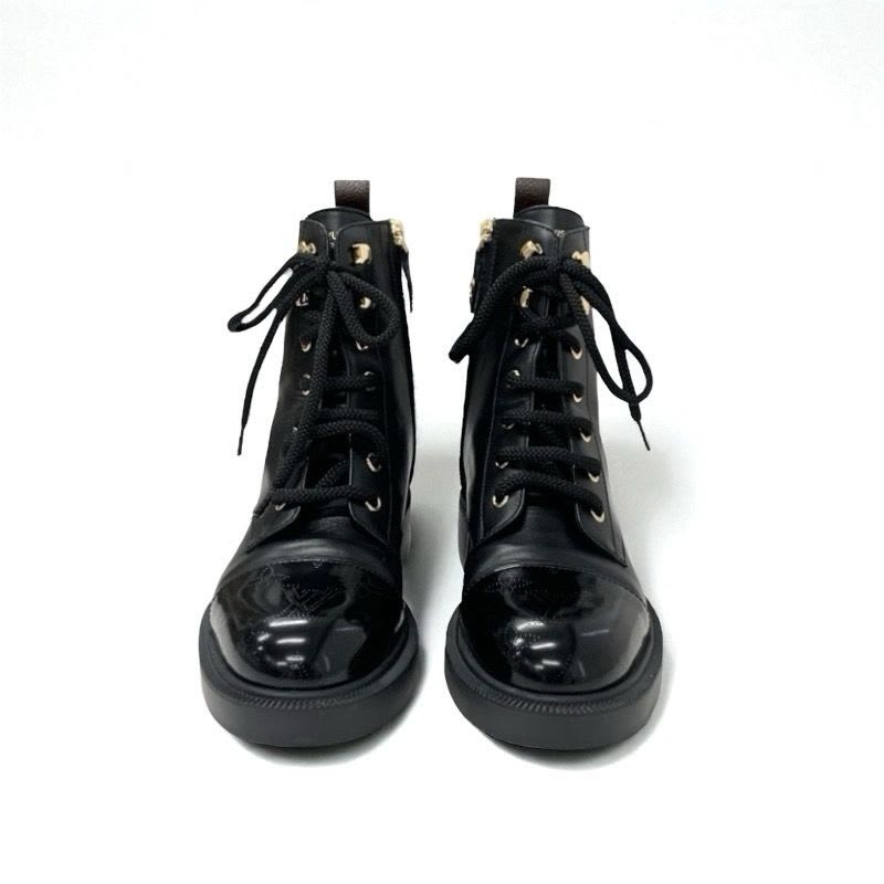 Louis Vuitton Citizen Line Monogram Boots Short Shoes Leather Black Logo