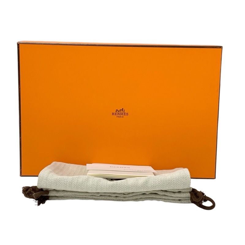 Hermes Innocent Flat Shoes Leather Black Silver Unused Ballet Shoes Kelly