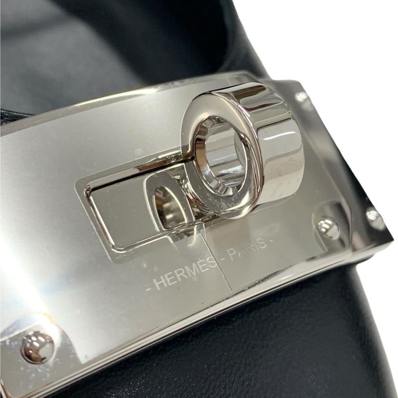 Hermes Innocent Flat Shoes Leather Black Silver Unused Ballet Shoes Kelly