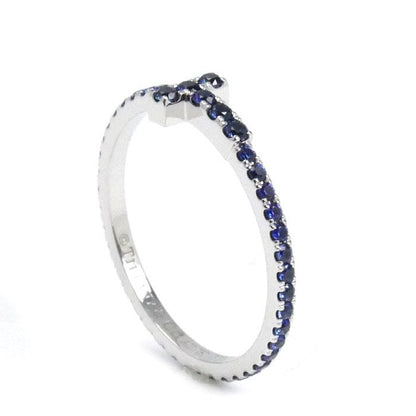Tiffany & Co Tiffany & Co 18k White Gold White Gold Sapphire T-Wire Band Ring /