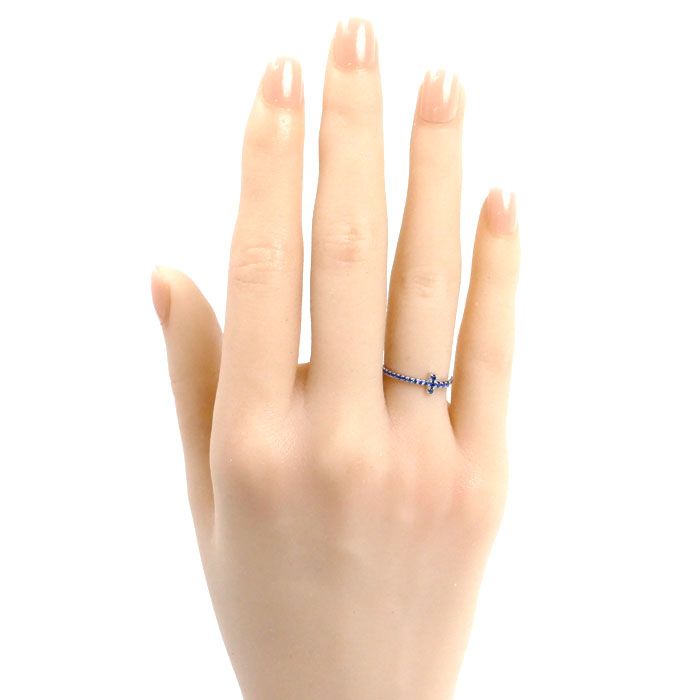 Tiffany & Co Tiffany & Co 18k White Gold White Gold Sapphire T-Wire Band Ring /