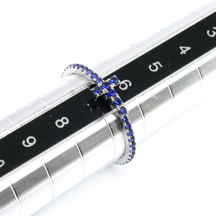 Tiffany & Co Tiffany & Co 18k White Gold White Gold Sapphire T-Wire Band Ring /