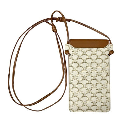 Celine Mobile Smartphone Accessories White Brown Triomphe Logo Phone Case