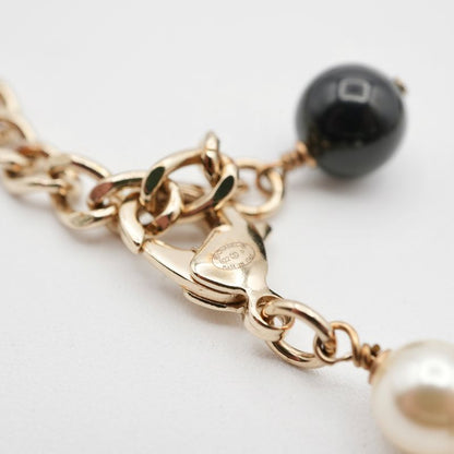 Chanel Necklace Pendant Choker Gold Black Lion Coco Mark Logo Rhinestone