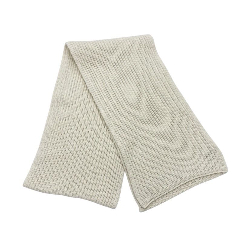 Chanel Muffler Cashmere White Black Coco Mark Logo Sequins Scarf