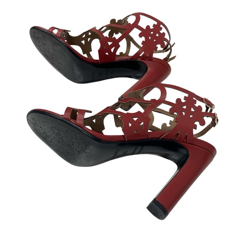 Hermes Kayla Sandals Shoes Leather Red Guadalquivir