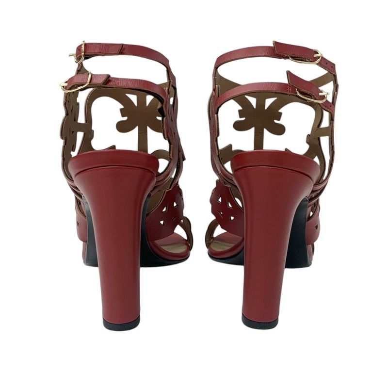 Hermes Kayla Sandals Shoes Leather Red Guadalquivir