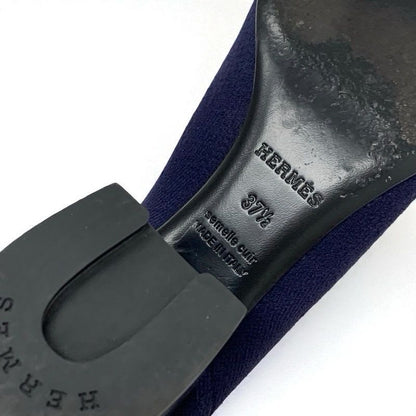 Hermes Volver Boots Short Shoes Fabric Leather Navy Black Sock