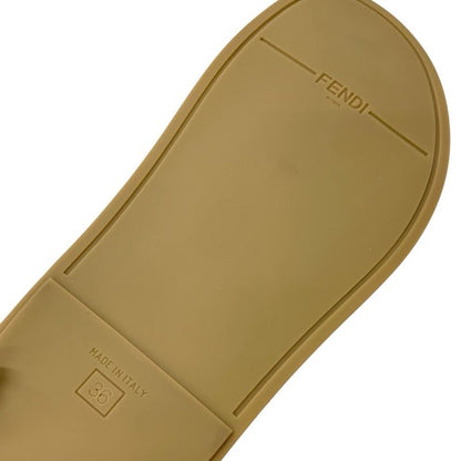 Fendi Sandals Shoes Fabric Ivory Unused Zucca Logo