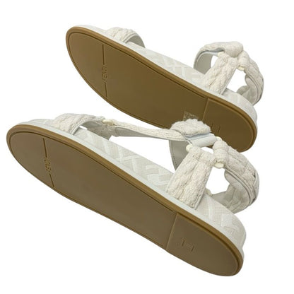 Fendi Sandals Shoes Fabric Ivory Unused Zucca Logo