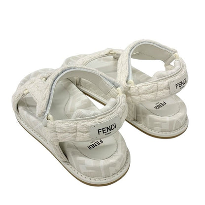 Fendi Sandals Shoes Fabric Ivory Unused Zucca Logo