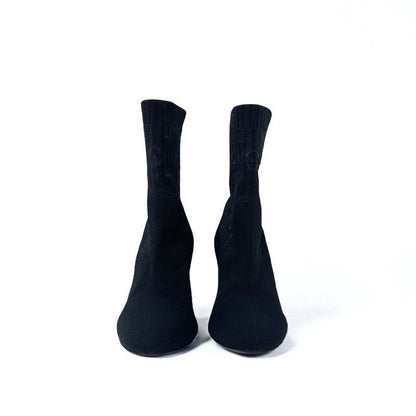 Louis Vuitton Silhouette Line Monogram Boots Short Shoes Fabric Black