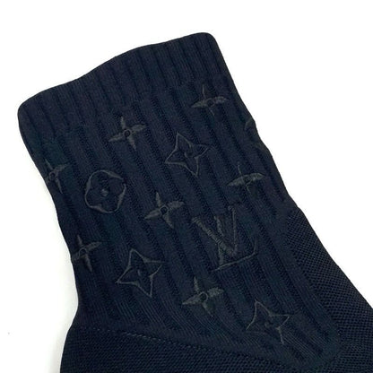 Louis Vuitton Silhouette Line Monogram Boots Short Shoes Fabric Black