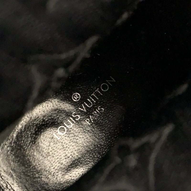 Louis Vuitton Silhouette Line Monogram Boots Short Shoes Fabric Black