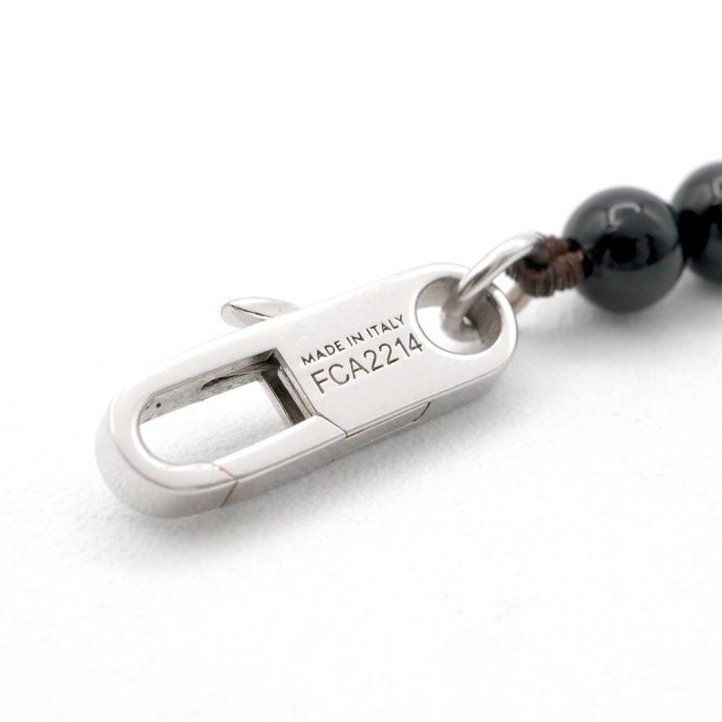 Celine Necklace Pendant Choker Black Silver Logo Onyx