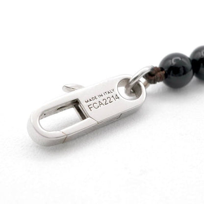 Celine Necklace Pendant Choker Black Silver Logo Onyx