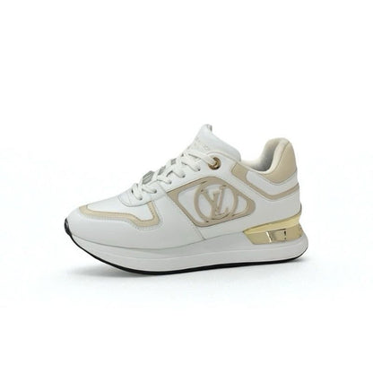 Louis Vuitton Neo Runaway Line Sneakers Shoes White Beige Gold Logo
