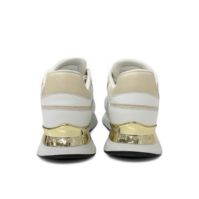 Louis Vuitton Neo Runaway Line Sneakers Shoes White Beige Gold Logo