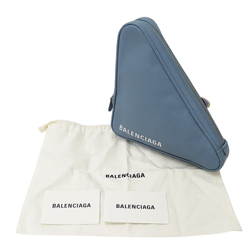 Balenciaga Bag Ladies Brand Clutch Bag Second Bag Leather Light Blue 476976
