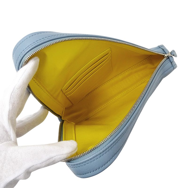 Balenciaga Bag Ladies Brand Clutch Bag Second Bag Leather Light Blue 476976