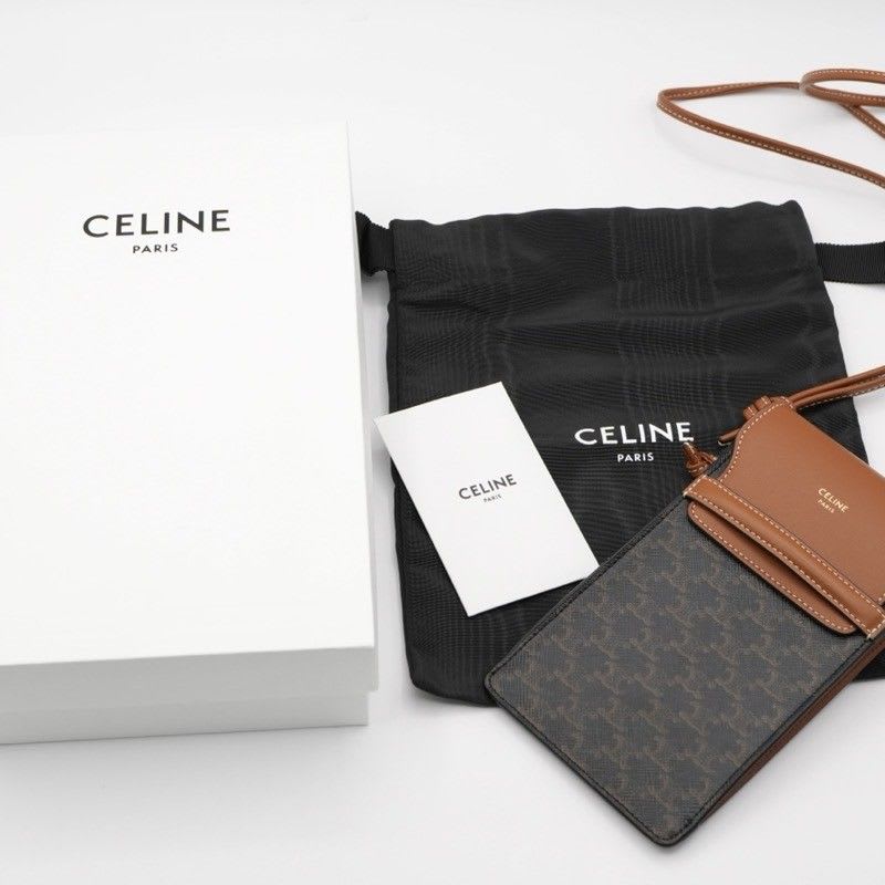 Celine Mobile Smartphone Accessories Brown Triomphe Logo Phone Case