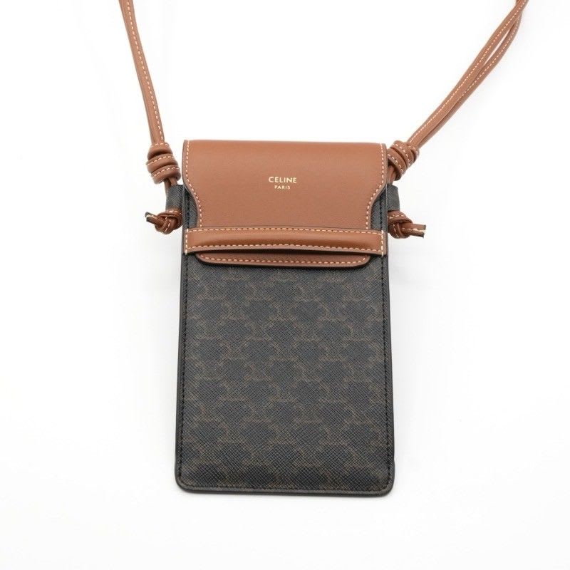 Celine Mobile Smartphone Accessories Brown Triomphe Logo Phone Case