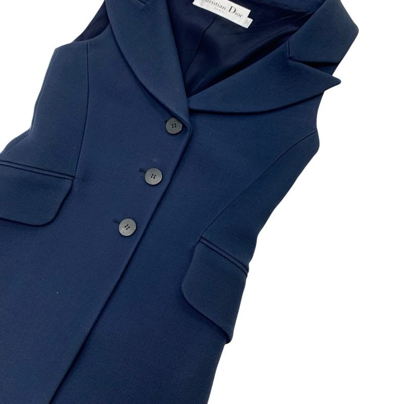 Christian Dior Top Navy Long Vest Gilet