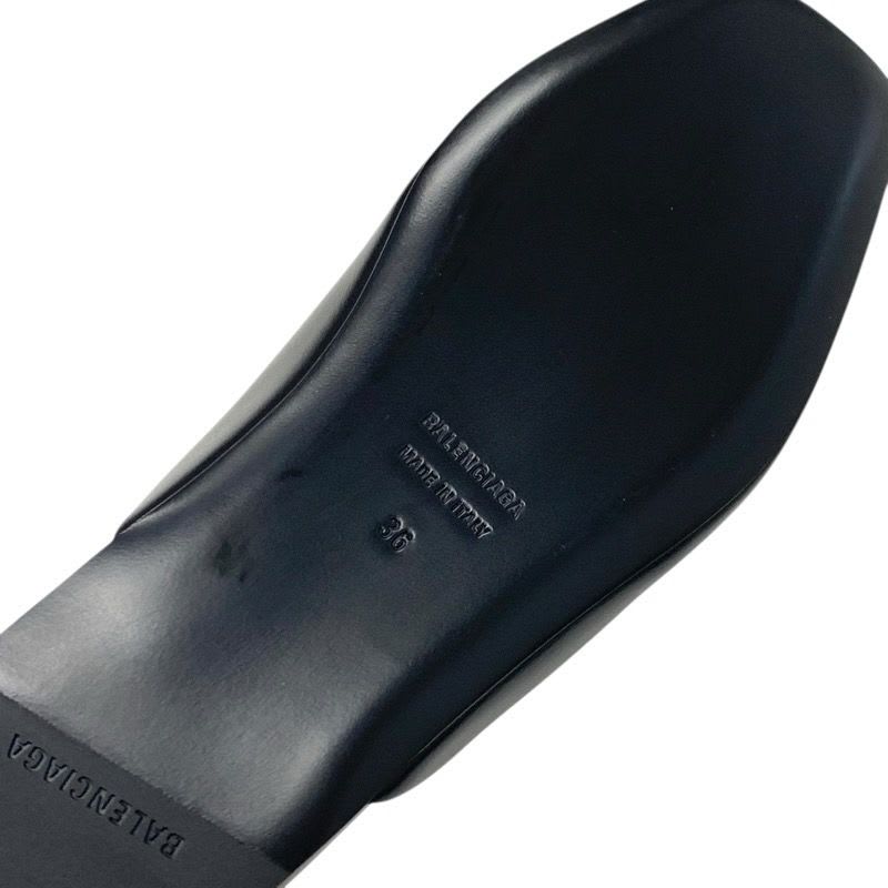 Balenciaga COSY BB Sandals Shoes Leather Black Logo Mules
