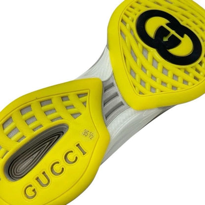 Gucci RUN Sneakers Shoes Fabric Black Yellow Interlocking G Logo