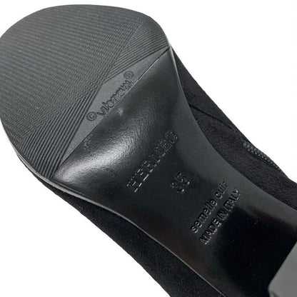 Hermes Saint Germain Boots Short Shoes Suede Black Silver Kelly Hardware