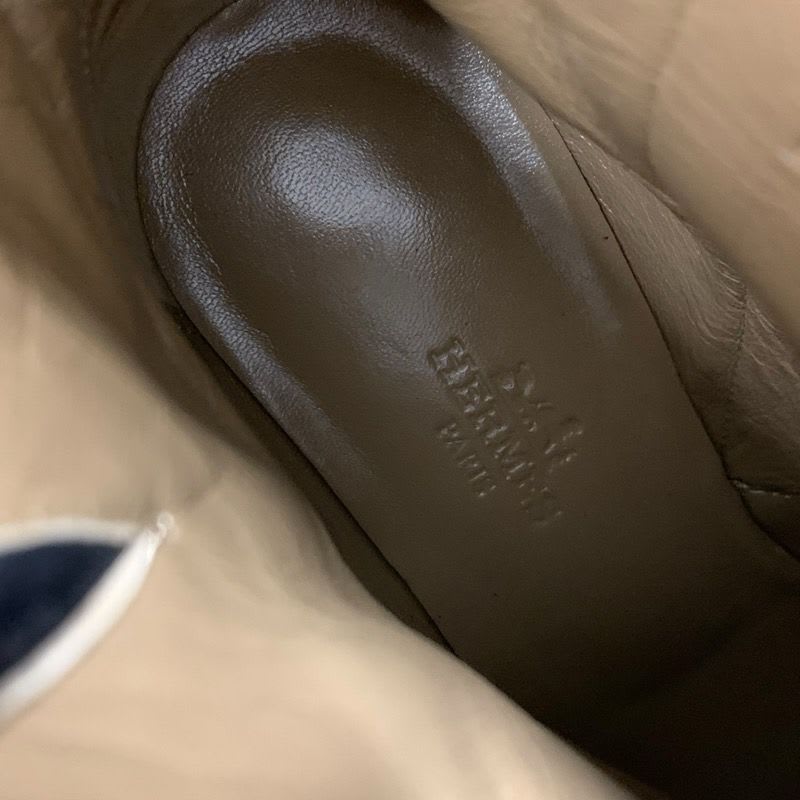 Hermes Saint Germain Boots Short Shoes Suede Black Silver Kelly Hardware