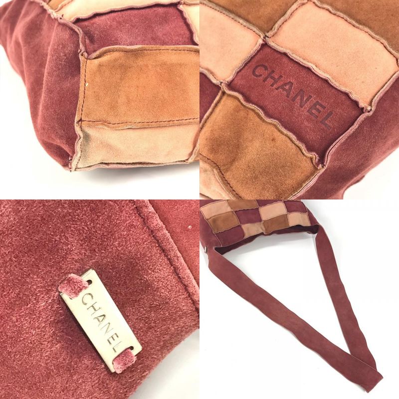 Chanel Shoulder Bag CC Coco Mark Logo Suede Brown
