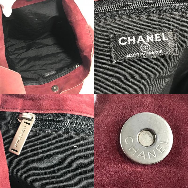 Chanel Shoulder Bag CC Coco Mark Logo Suede Brown
