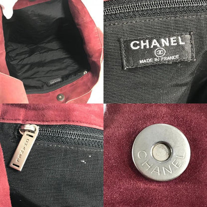 Chanel Shoulder Bag CC Coco Mark Logo Suede Brown