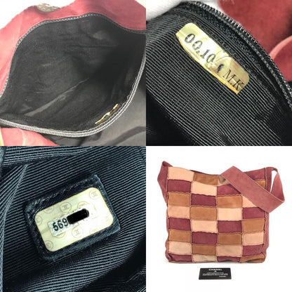 Chanel Shoulder Bag CC Coco Mark Logo Suede Brown