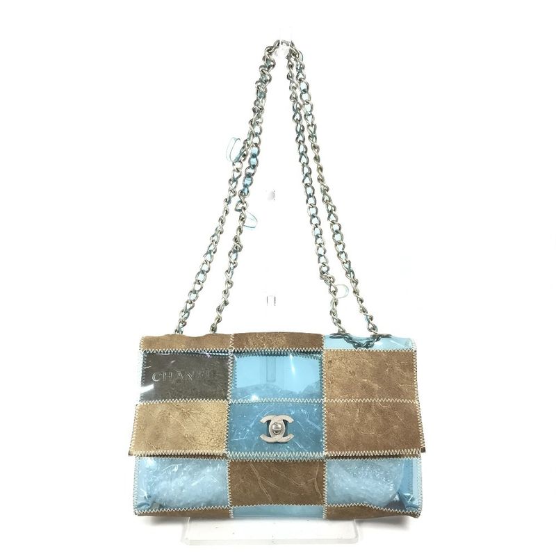 Chanel Shoulder Bag CC Coco Mark Logo Vinyl Blue