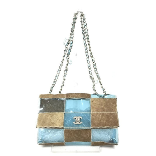 Chanel Shoulder Bag CC Coco Mark Logo Vinyl Blue