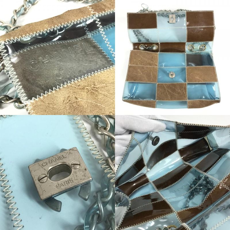 Chanel Shoulder Bag CC Coco Mark Logo Vinyl Blue