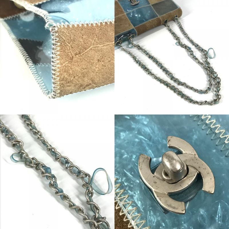 Chanel Shoulder Bag CC Coco Mark Logo Vinyl Blue