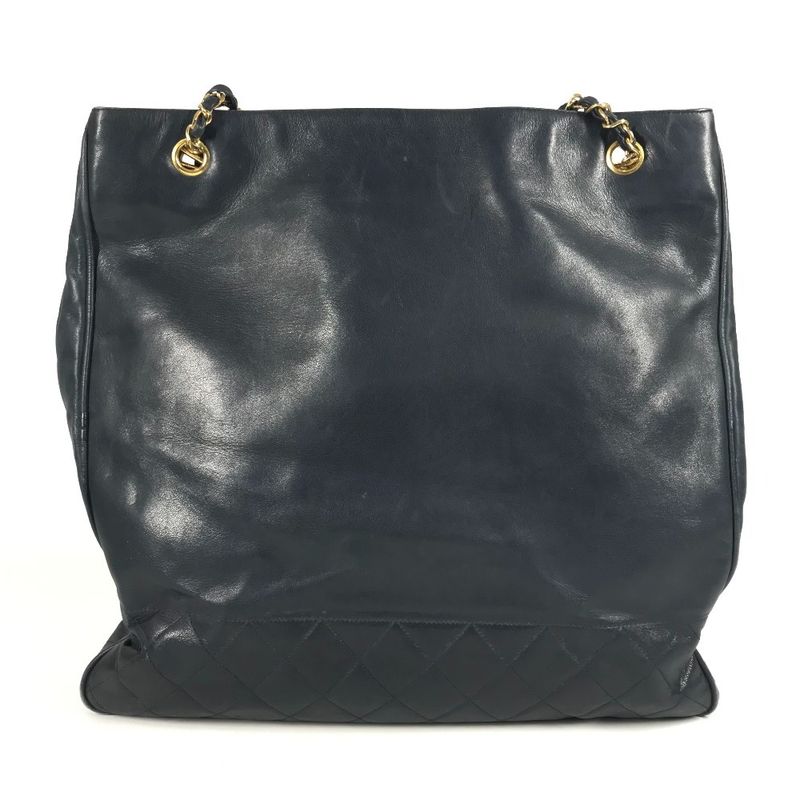 Chanel Shoulder Bag CC Coco Logo Matelasse Quilted Lambskin Navy